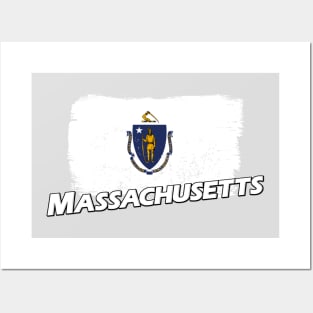 Massachusetts flag Posters and Art